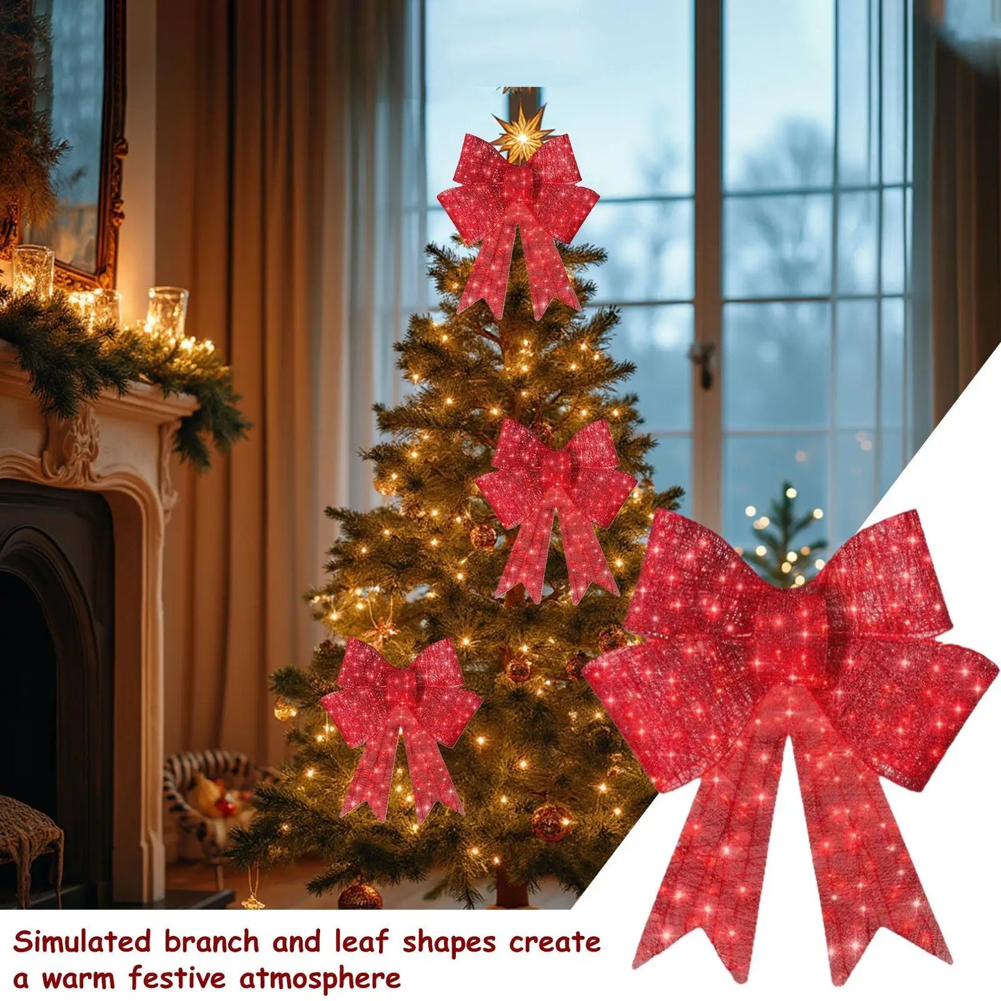 DolphinLuxeHome™ LED Christmas Bow